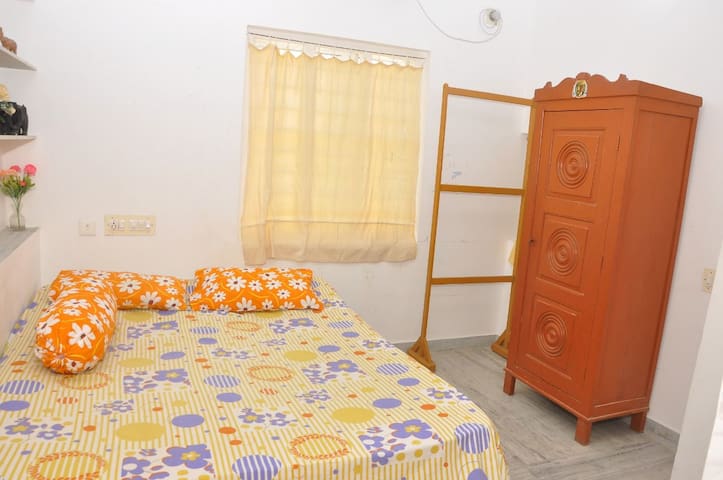 Private A/C room + calm terrace with sea view