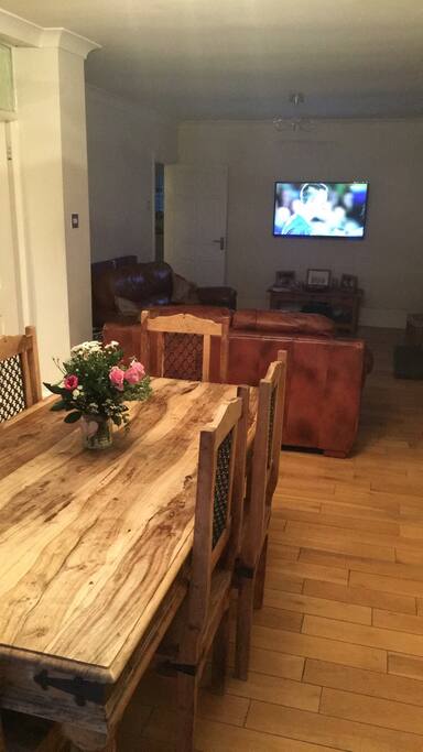 Dining room and sitting room.