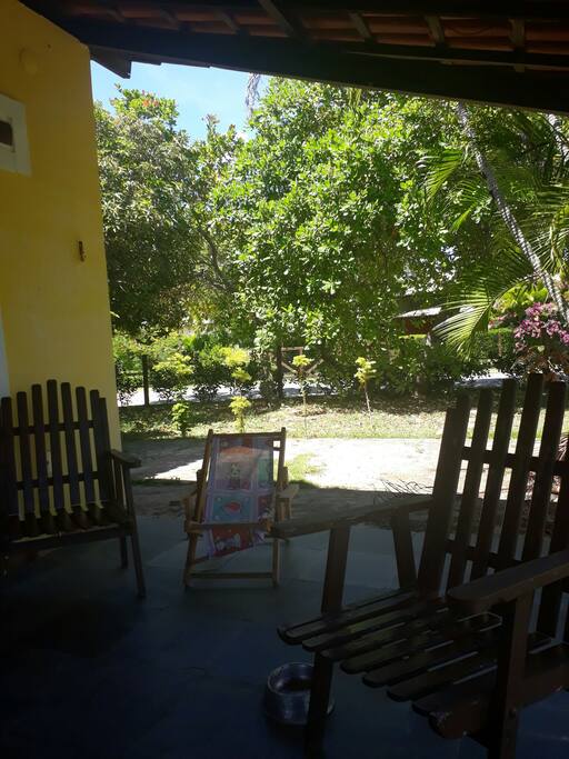 varanda e jardim