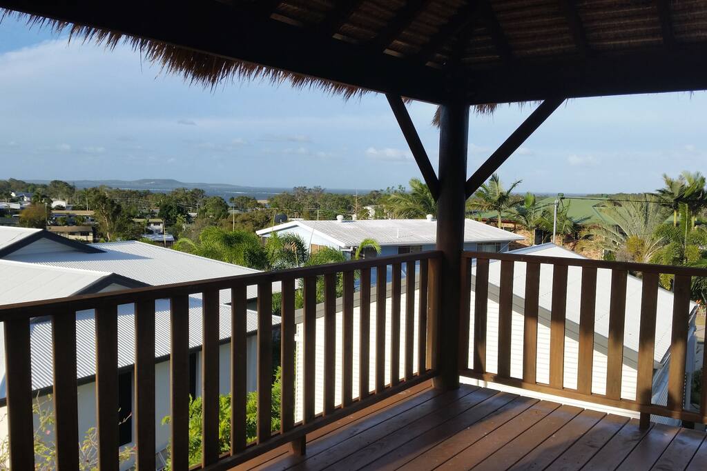 Bali Hut with views overlooking Boyne River, Facing Island & Pacific ocean.