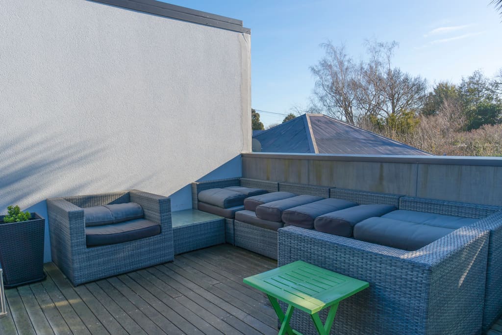 Upstairs patio with loads of seating + BBQ Included!