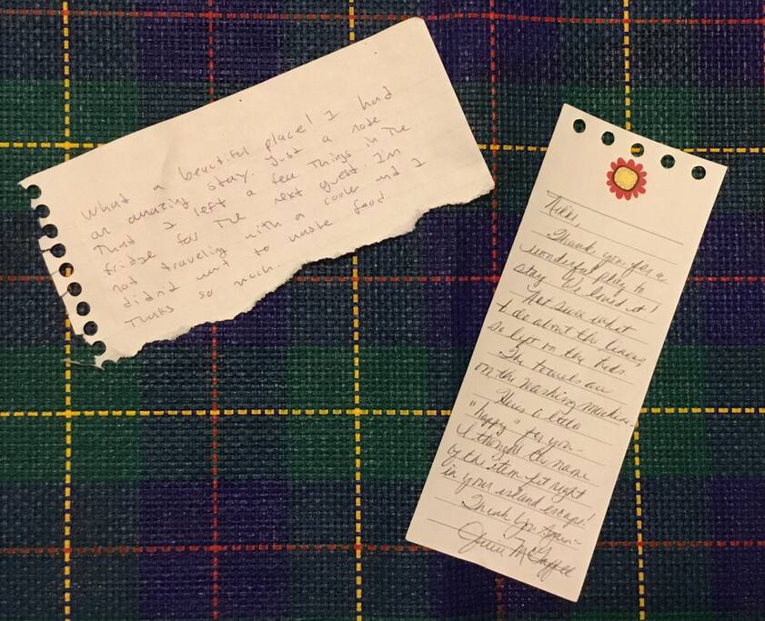 Some notes that our previous guests left for us!