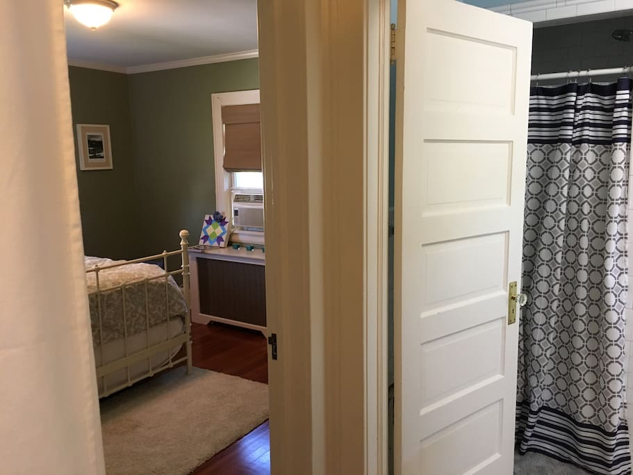 Bathroom next to bedroom