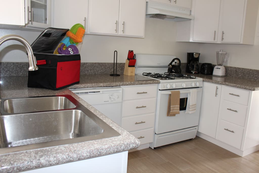 Newly remodeled and updated kitchen for you to still enjoy home cooked meals and save some money when away on vacation!