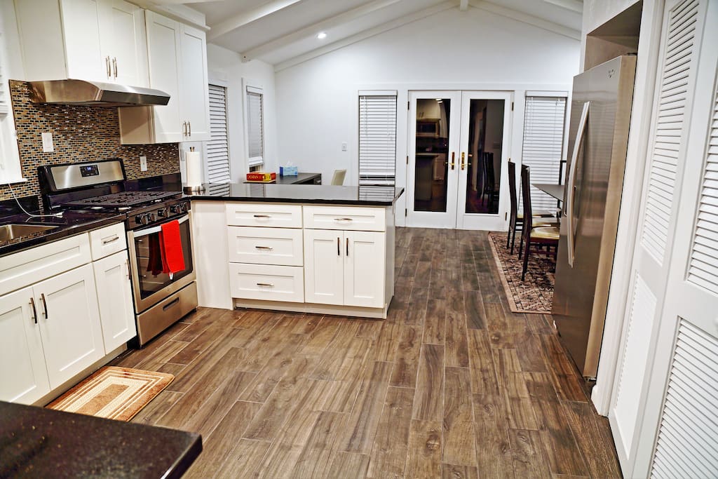 Kitchen, new counter top, cabinets and range