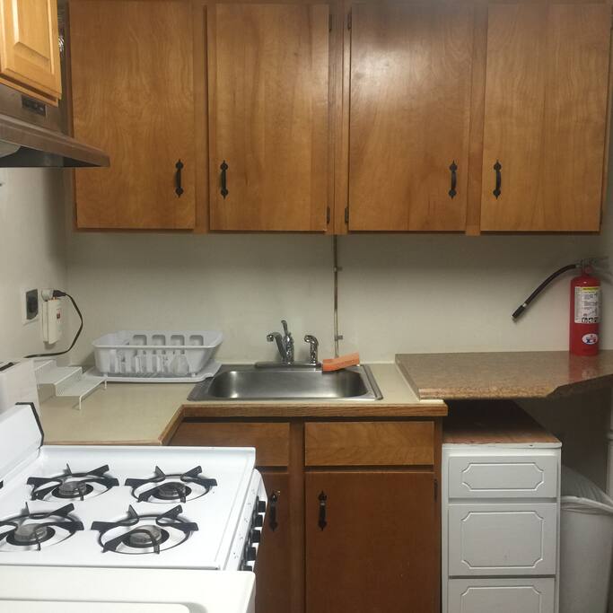 Full kitchen with all amenities and full refrigerator.