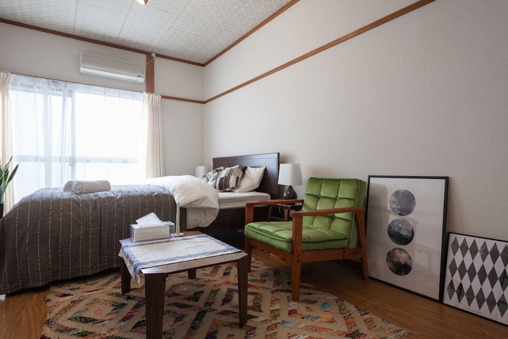 Large window, filling the room with natural light