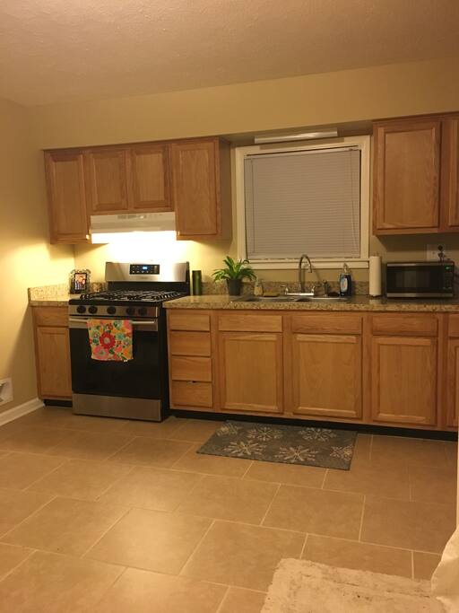 A large kitchen perfect for cooking brunch and snaking!
