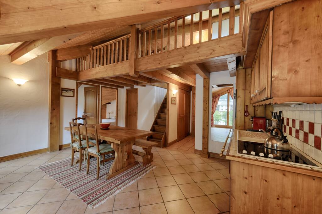 Dining with mezzanine above