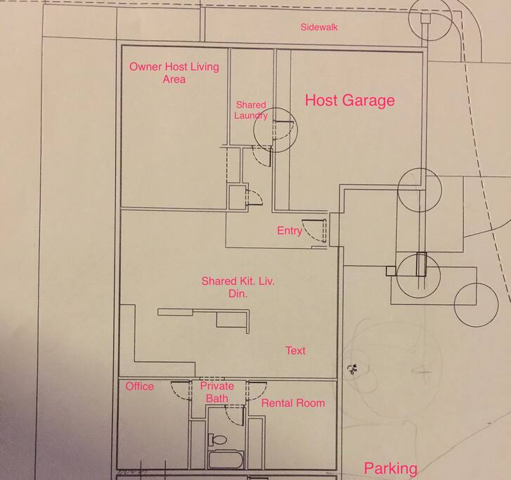 Floor plan- separate sides of home
