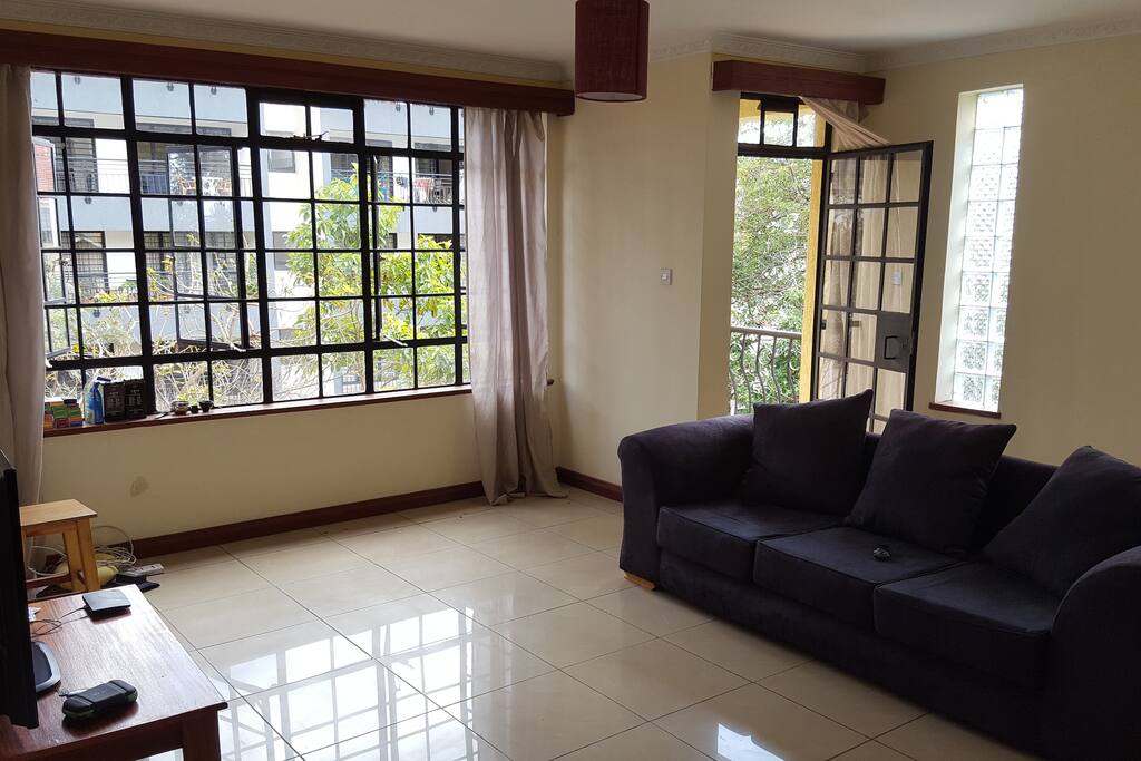 Living room and door to balcony