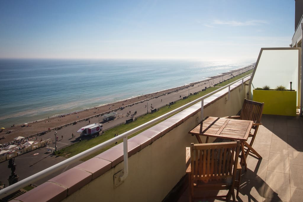 The view looking west from the private sun terrace