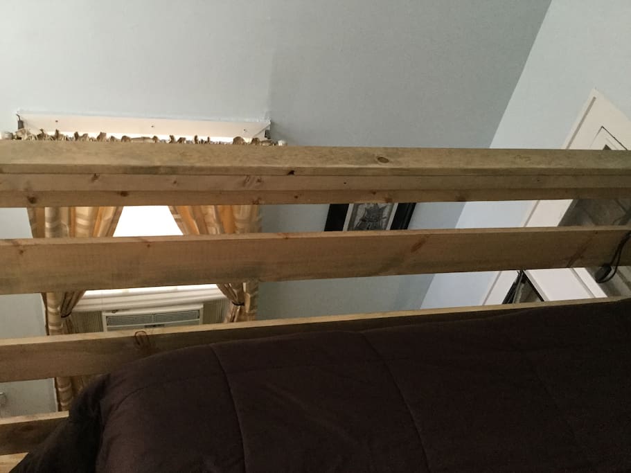 This is the view looking down from the loft bed.
