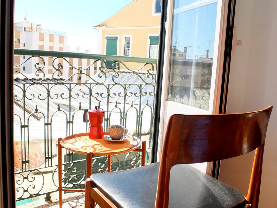 There are 2 balconies, in livingroom and in bedroom.