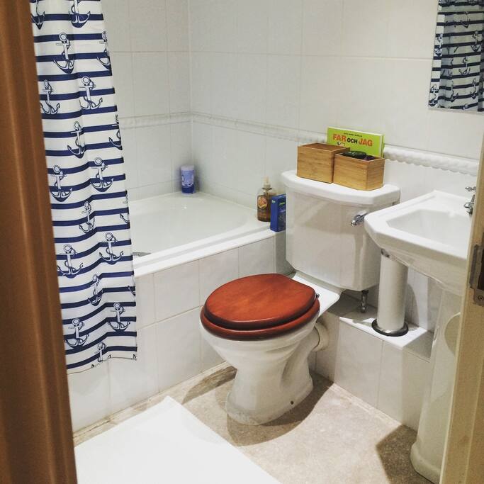 Your own bathroom with shower. Towels are provided.