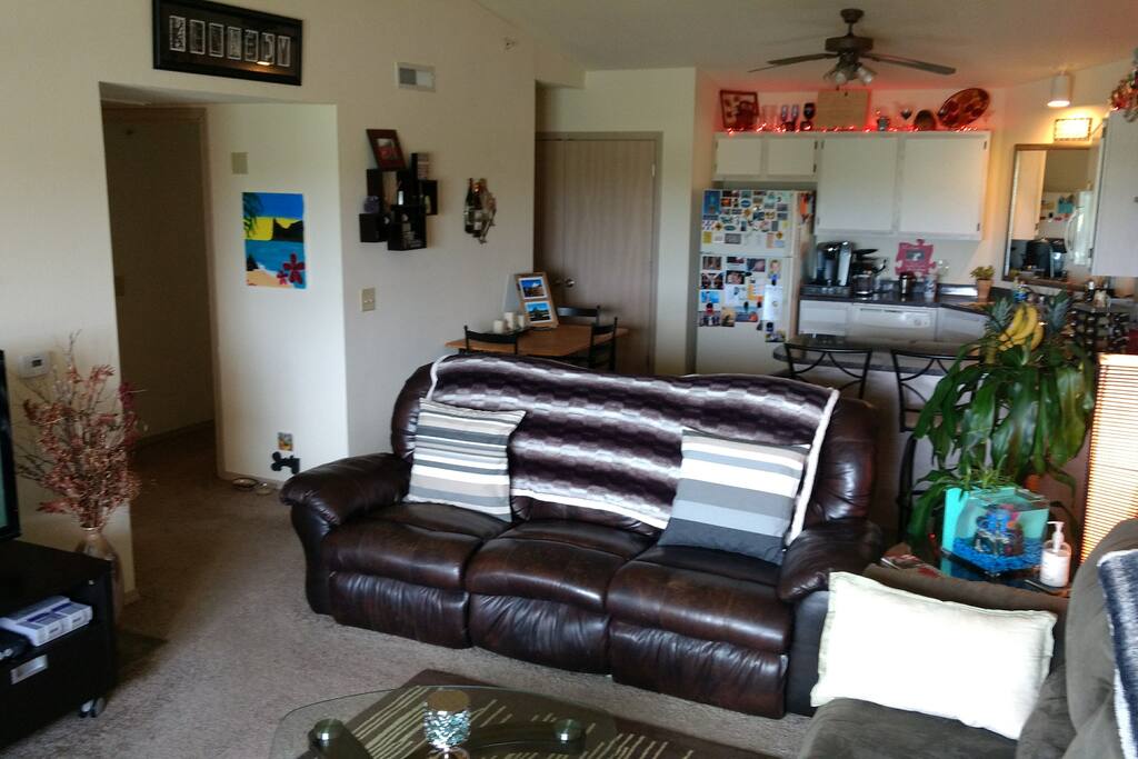 View of Living Room & Kitchen from the front door.