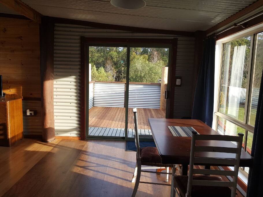 Looking out towards the only just completed private deck.
Spacious and sunny.