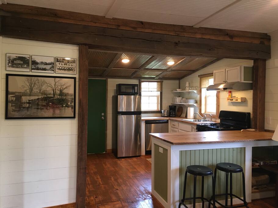 View from den into kitchen
