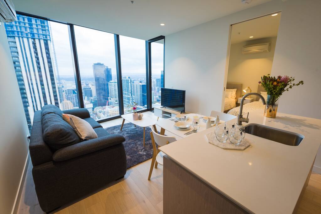 Spacious Living Room with Sofa Bed
