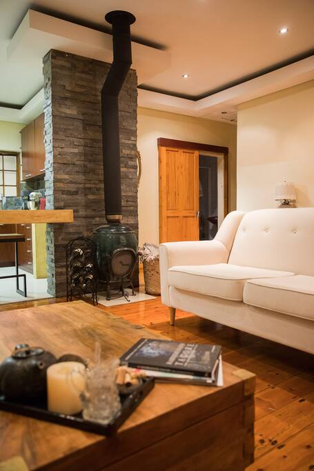Fireplace to keep you warm while you sip that beautiful Merlot