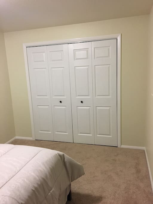 Large Closet in bedroom complete with hangers- All yours!