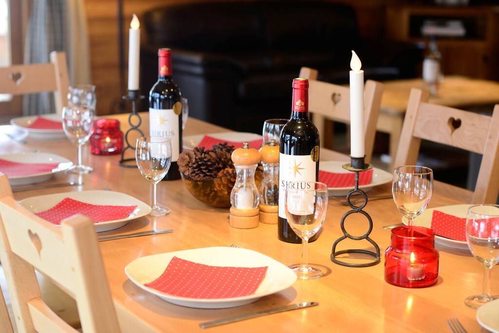 Enjoy a sit down meal as a group with seating for 10 people