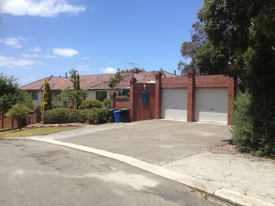 Garages and guest parking area
