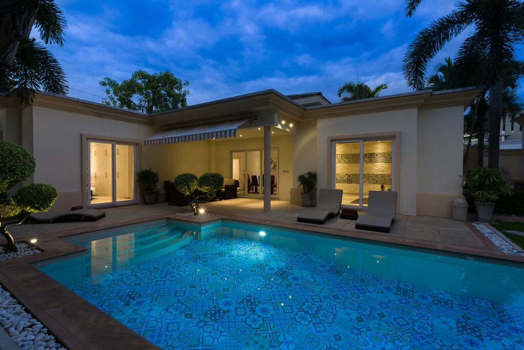 Evening by the pool