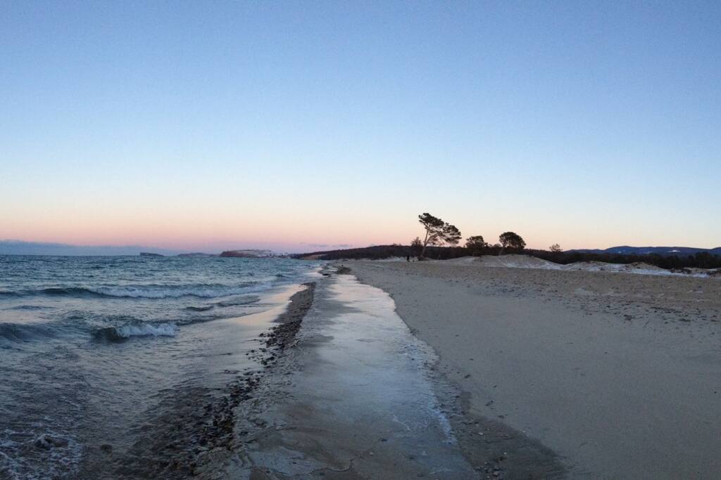 Beach which is 15 minutes from our house
