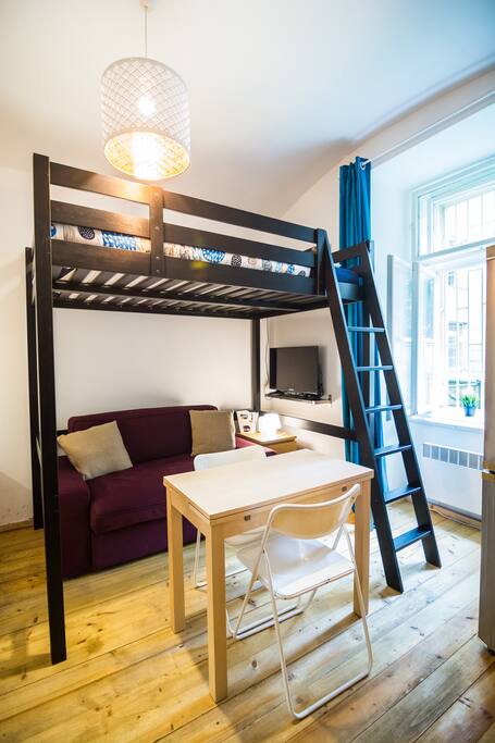 Bright and sunny basement studio