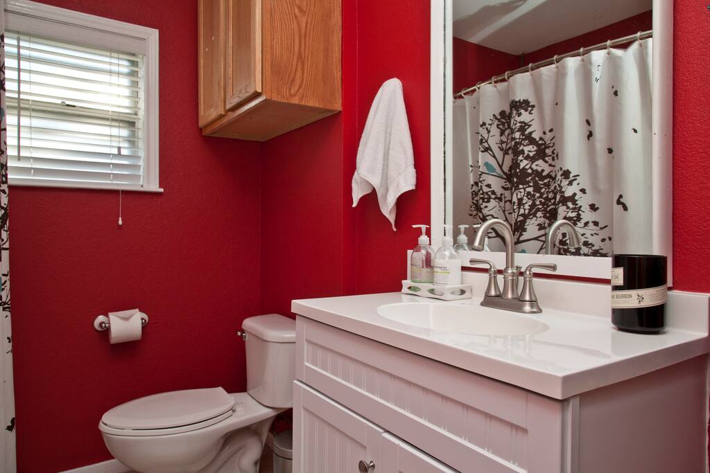 Front bathroom, full size shower
