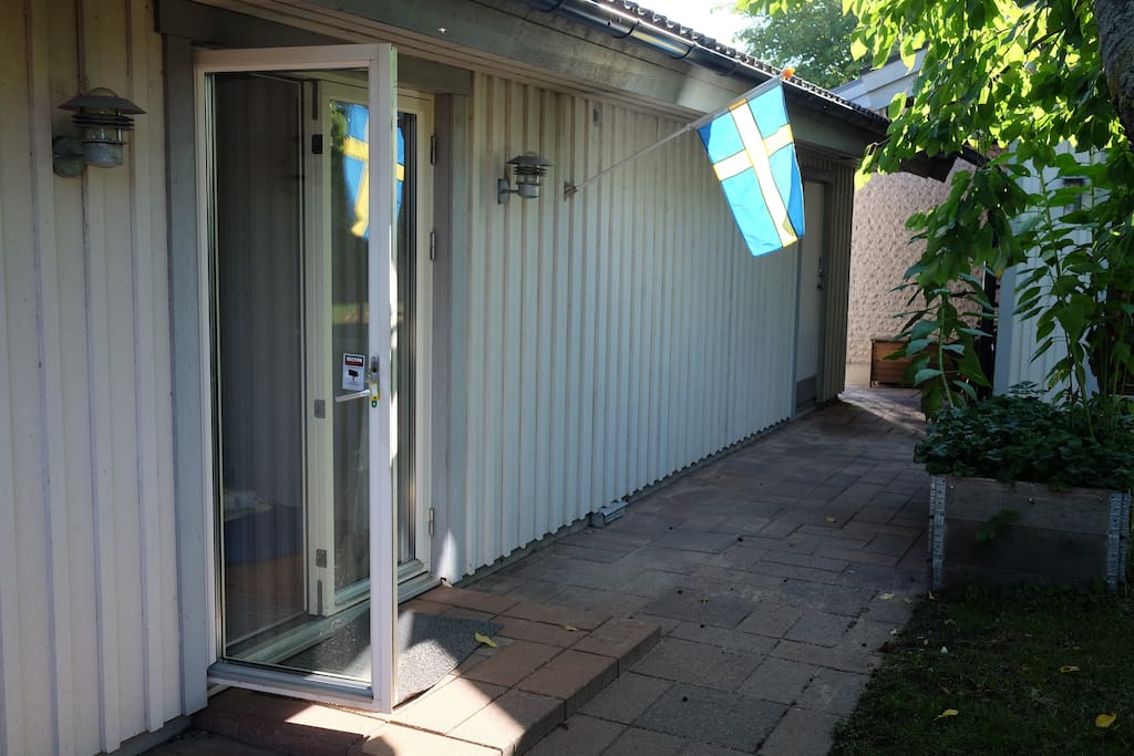 The studio has its own entrance.