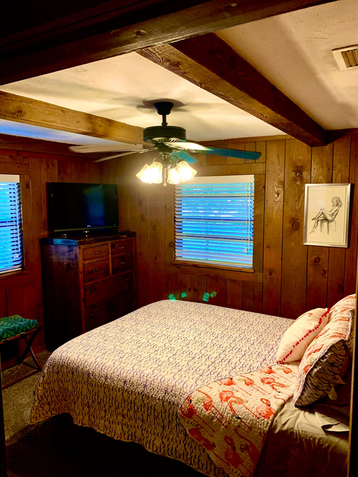 Bedroom number 1, that has a second tv. 