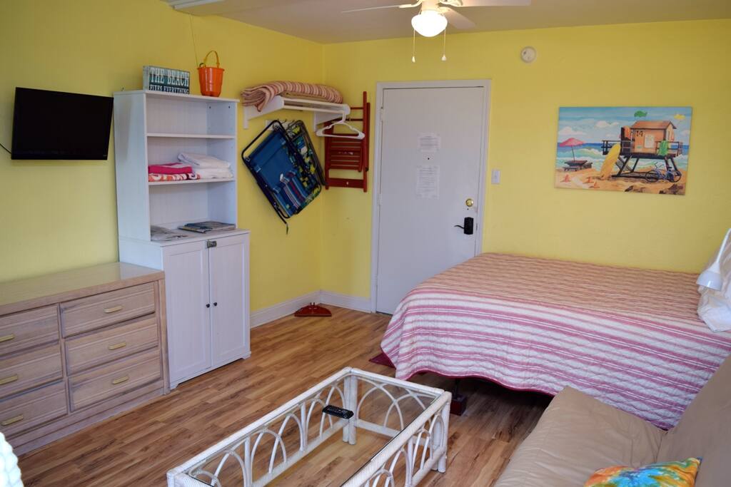 2 beach chairs and 2 beach towels, but no guarantees - they sometimes go missing or break.