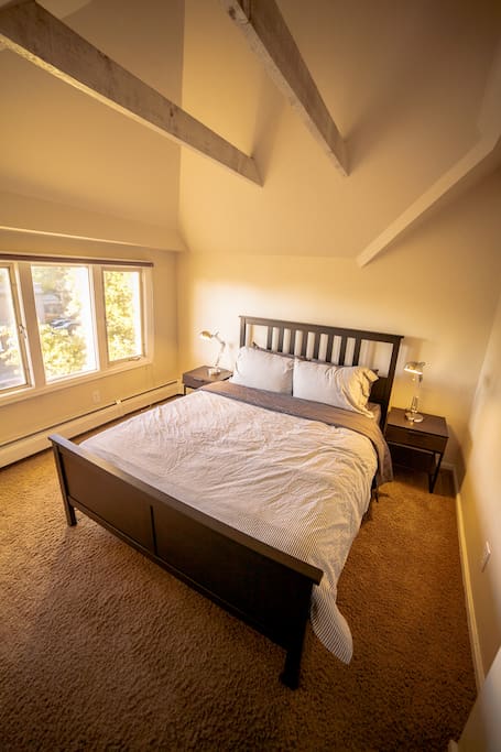 The bedroom, 3rd floor with trees outside!