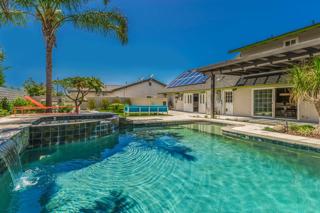Take a dip in the heated pool.