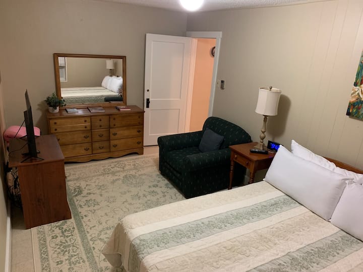 Main Room in The Caroline with a Queen bed, Cable TV, High Speed Internet
