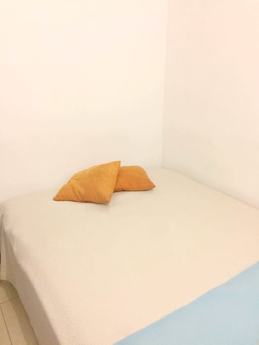 Comfy double bed with fresh sheets
