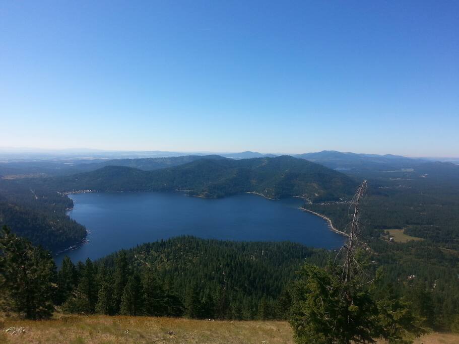 Located on scenic Deer Lake. The house is located on the sunny northwest corner of the lake (bottom right corner of this view).