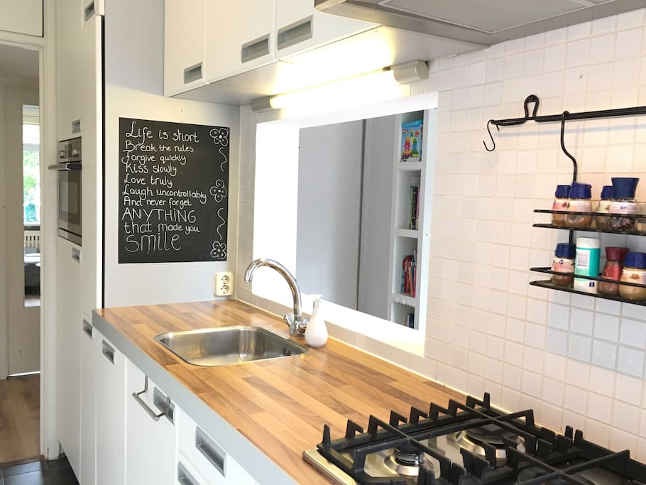 Connect with the people in the dining room while you are cooking
