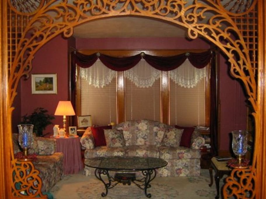 Parlor, common room with fireplace
