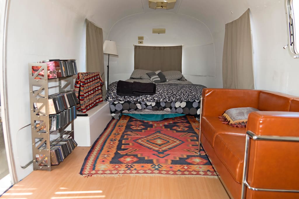 Inside airstream bed view