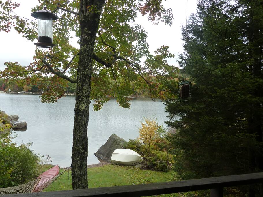 The view of Sand Pond from the front of the cottage.