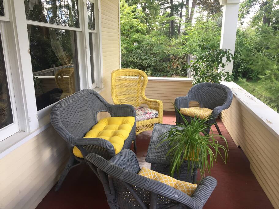 The front porch settee -- another great way to enjoy this lovely home.