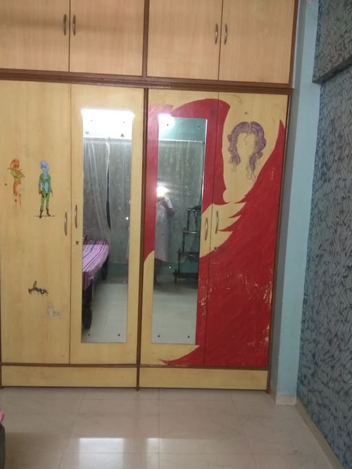 One of the cupboard is for you to keep your stuff