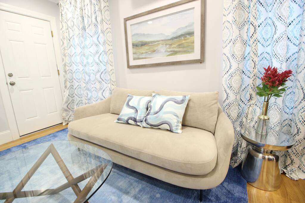 Comfortable modern couch awaits you