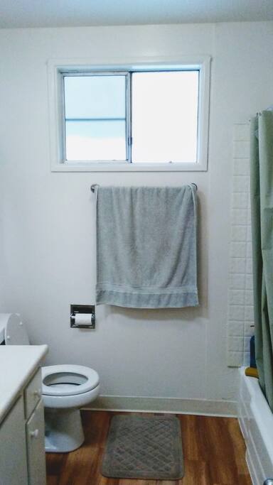 Clean simple bathroom (shared with one other person)