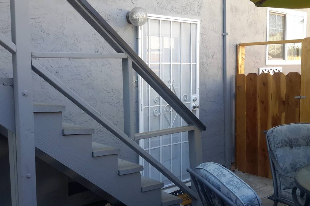 Downstairs entry with security door.