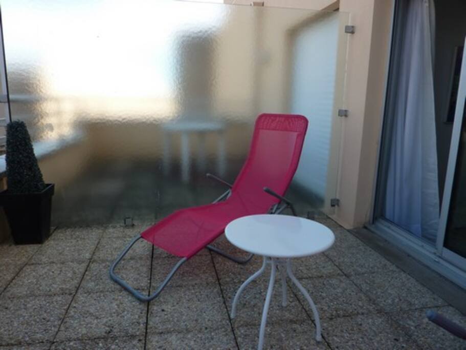 Balcon de la chambre à coucher au 1er niveau du duplex
