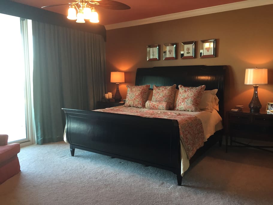 Master bedroom with balcony